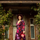 DREAMGIRL dress with long sleeves Dahlia print
