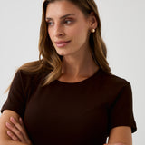 Blouse SAWCIA WITH SHORT SLEEVE roast coffee