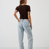 Blouse SAWCIA WITH SHORT SLEEVE roast coffee