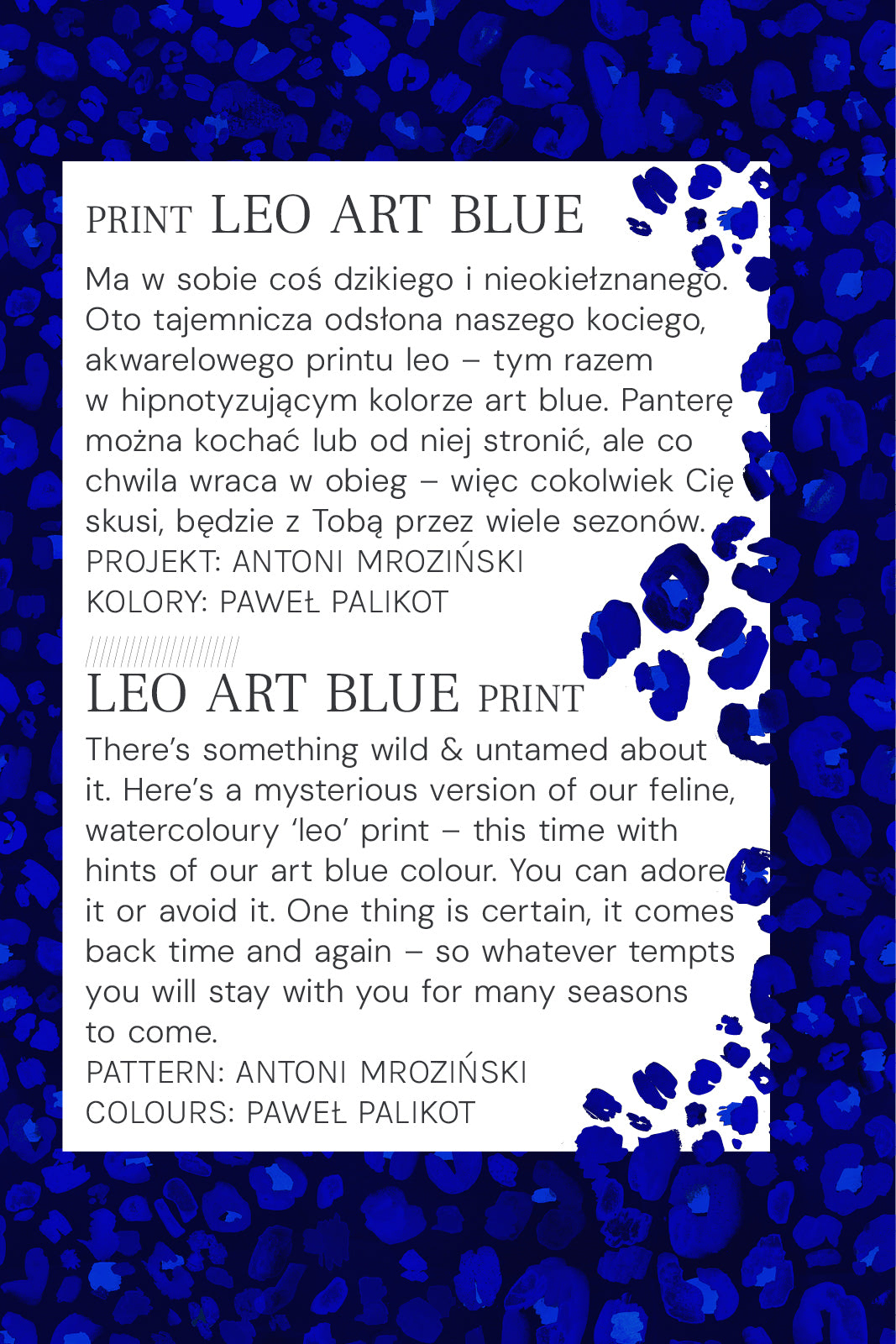 Sukienka FLORENCJA print leo art blue