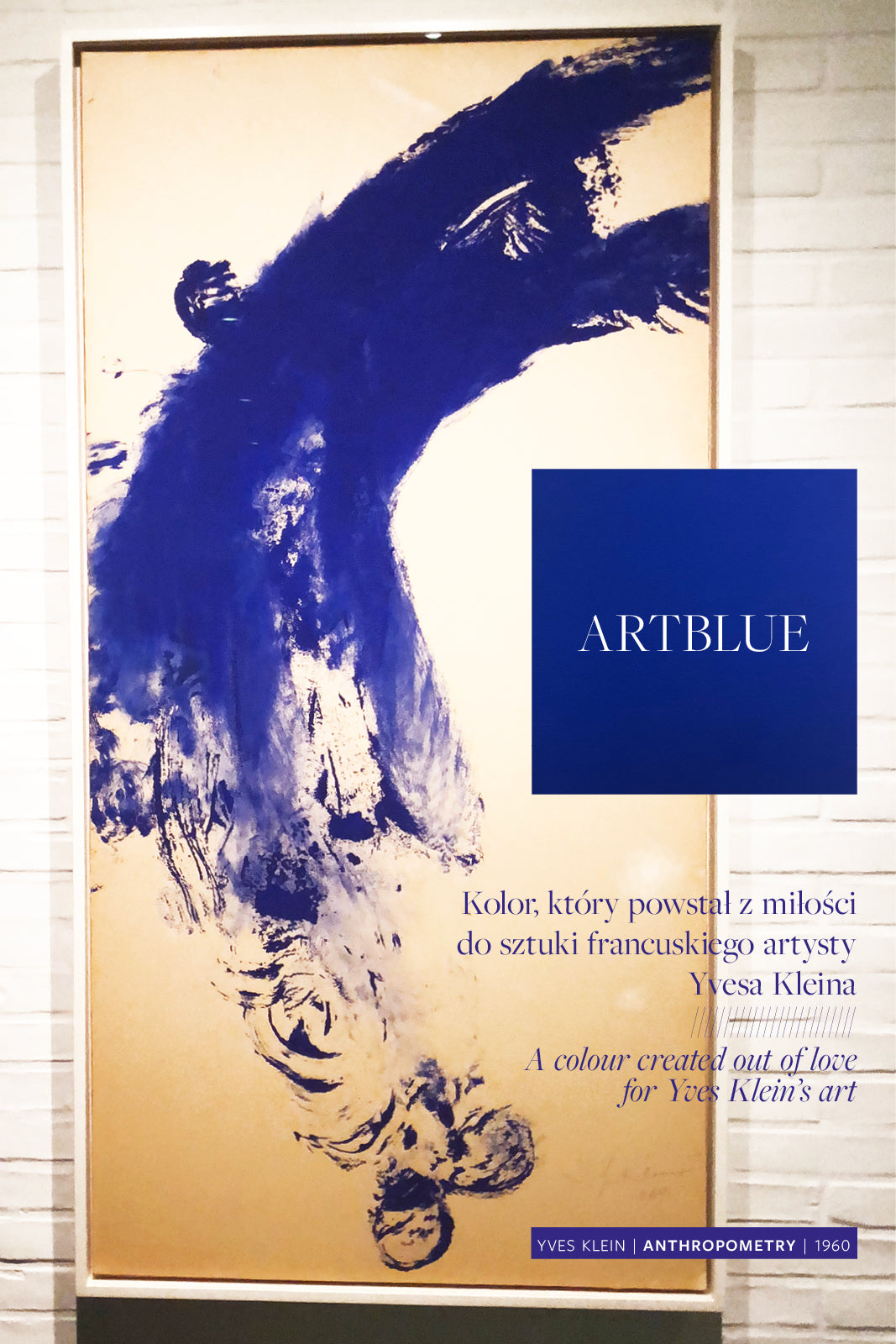 Abstrakcyjny obraz Yvesa Kleina w kolorze Artblue, sztuka francuska z 1960 roku