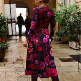 DREAMGIRL dress with long sleeves Dahlia print
