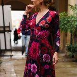 DREAMGIRL dress with long sleeves Dahlia print