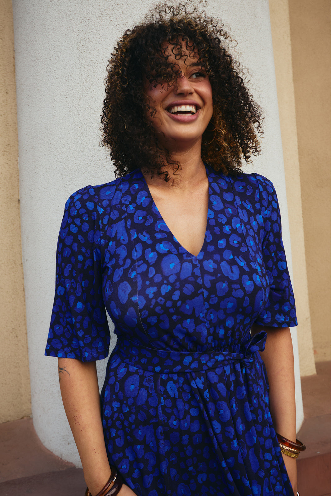 Sukienka FLORENCJA print leo art blue