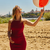 Sukienka VENI VIDI VICI royal red prążek