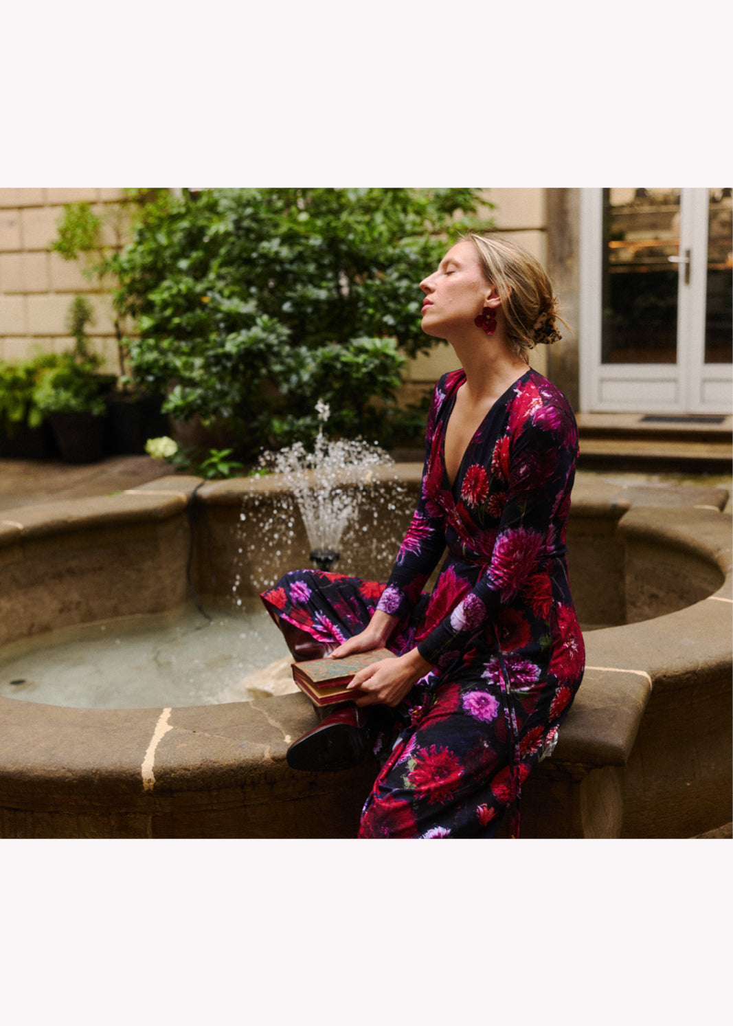 DREAMGIRL dress with long sleeves Dahlia print