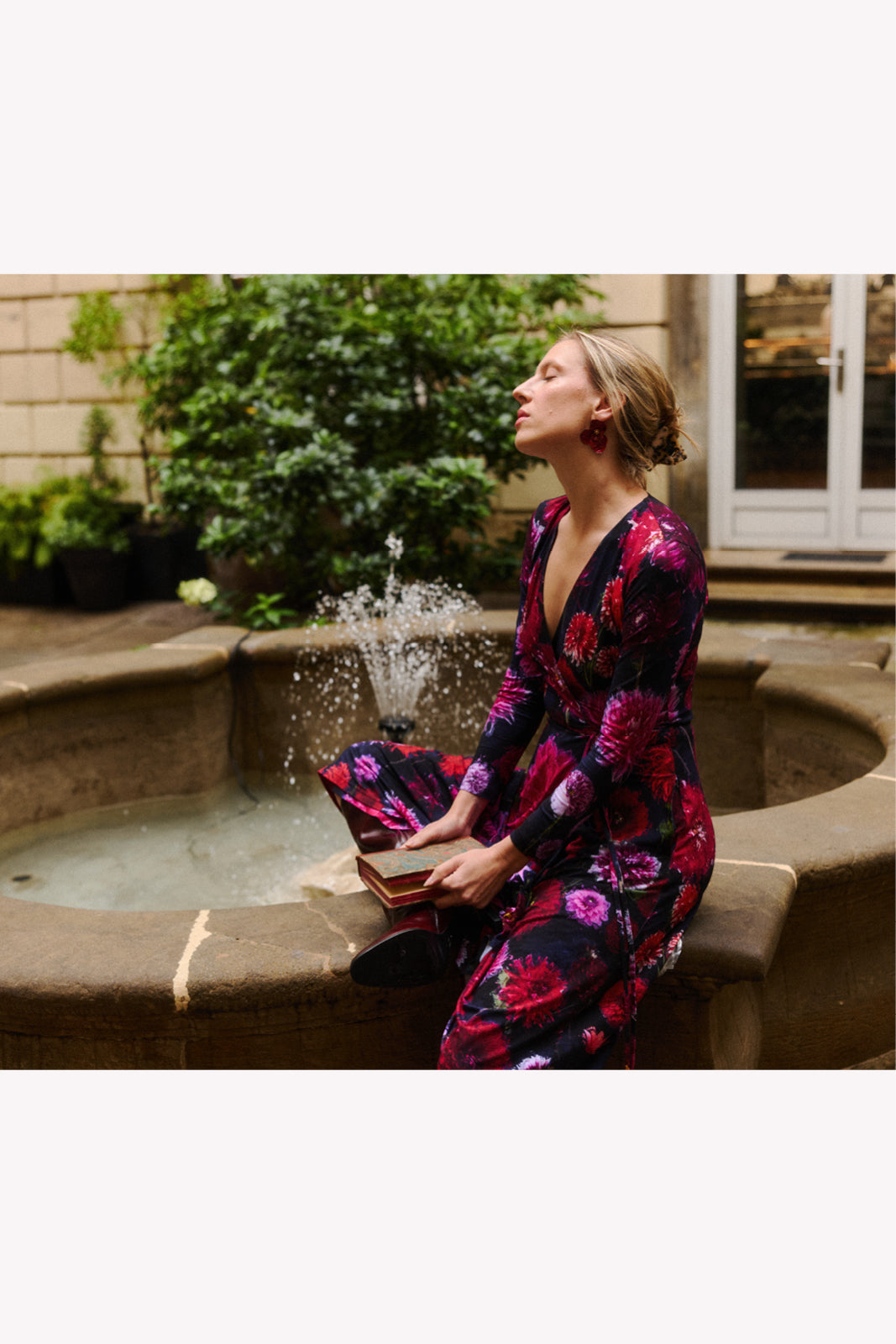 DREAMGIRL dress with long sleeves Dahlia print