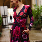 DREAMGIRL dress with long sleeves Dahlia print