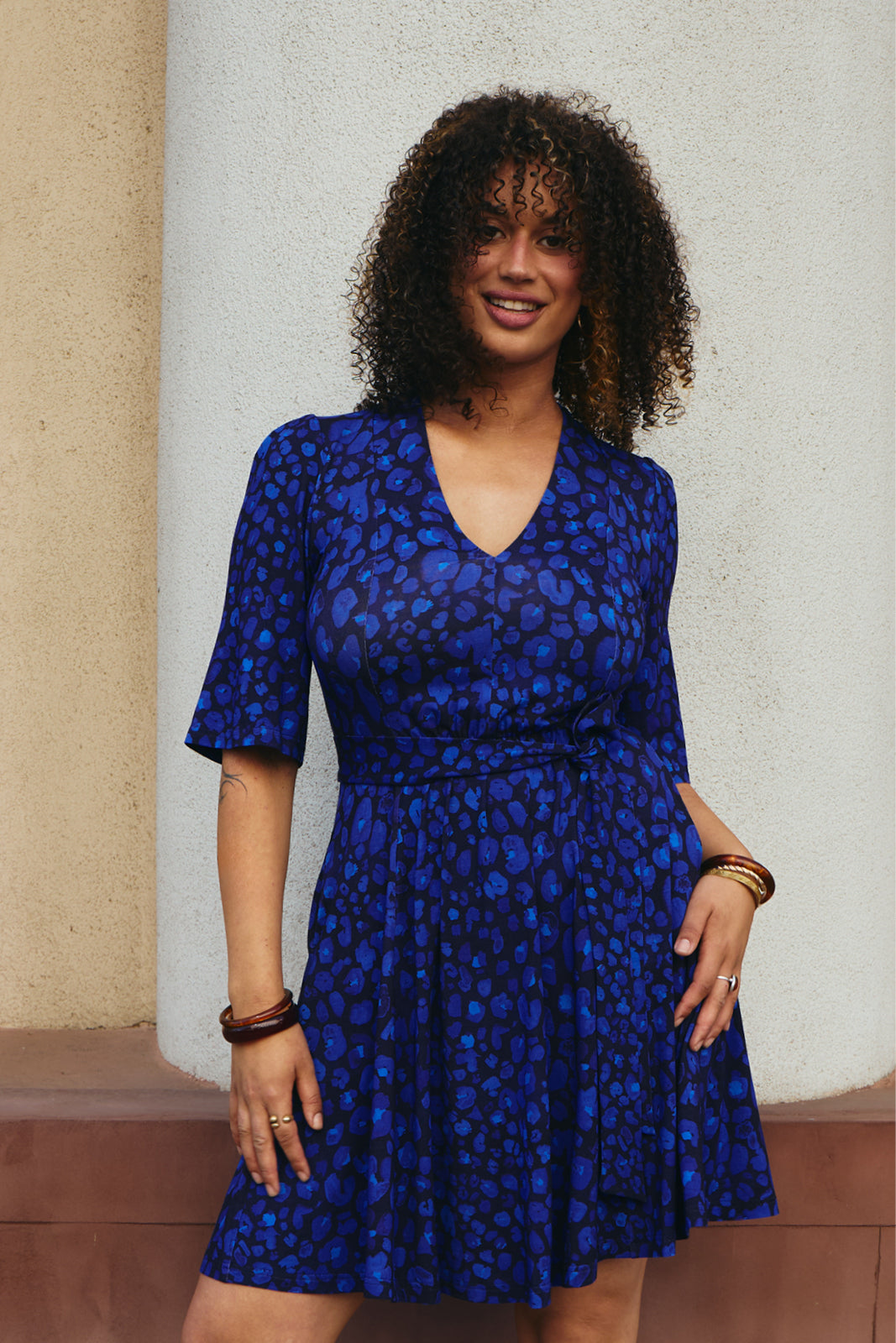 Sukienka FLORENCJA print leo art blue