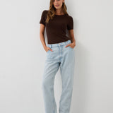 Blouse SAWCIA WITH SHORT SLEEVE roast coffee