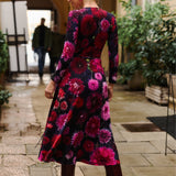 DREAMGIRL dress with long sleeves Dahlia print