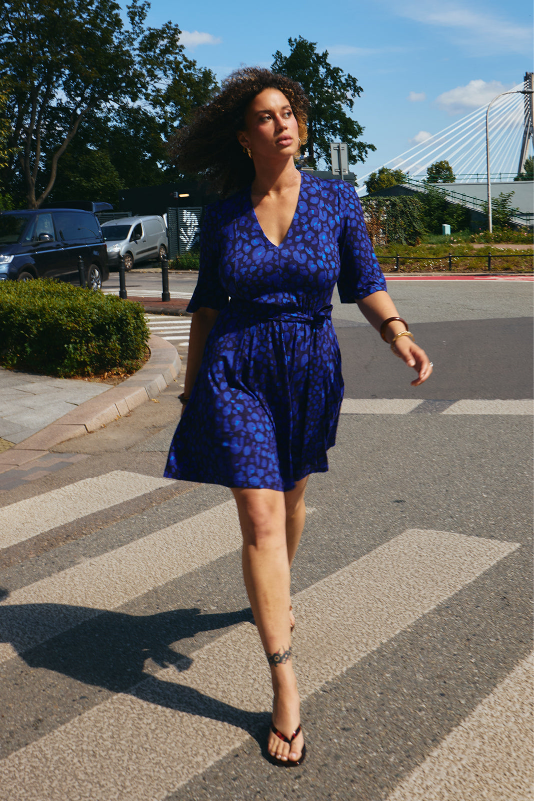 Sukienka FLORENCJA print leo art blue