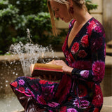 DREAMGIRL dress with long sleeves Dahlia print