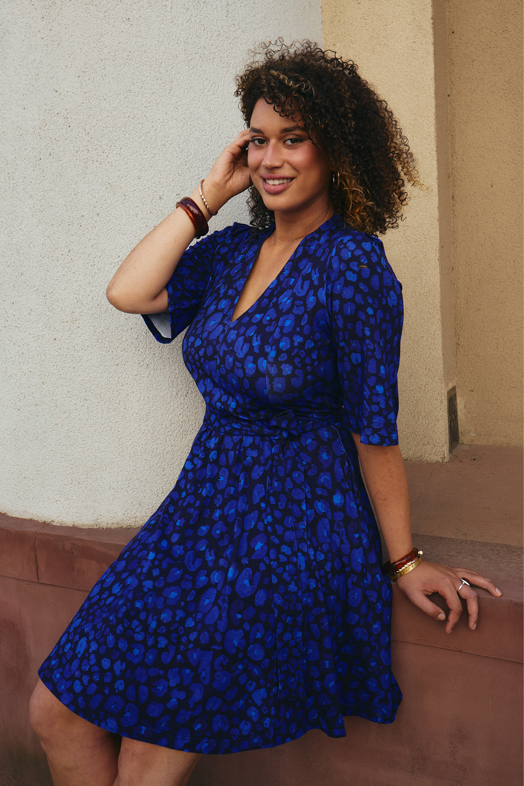 Sukienka FLORENCJA print leo art blue
