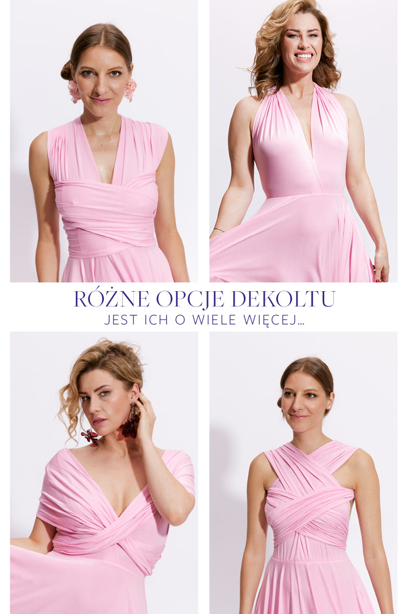 Różowe sukienki z dekoltem – eleganckie, dopasowane, idealne na różne okazje