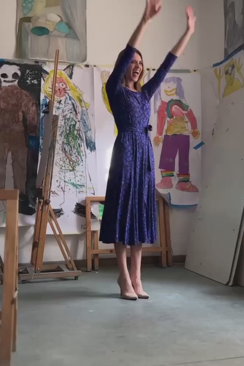 Sukienka KLIN LADY print leo art blue