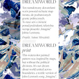 Wzór DREAMWORLD – akwarelowy print inspirowany mapą świata bez granic, tekstylna wersja „Imagine” Johna Lennona