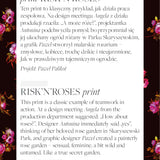 RISK’N’ROSES print – kwiatowy wzór z różami, artystyczny i kobiecy, inspirowany ogrodem w Parku Skaryszewskim