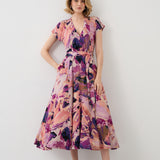 Dress TUSCANY Dreamworld pink & mauve print