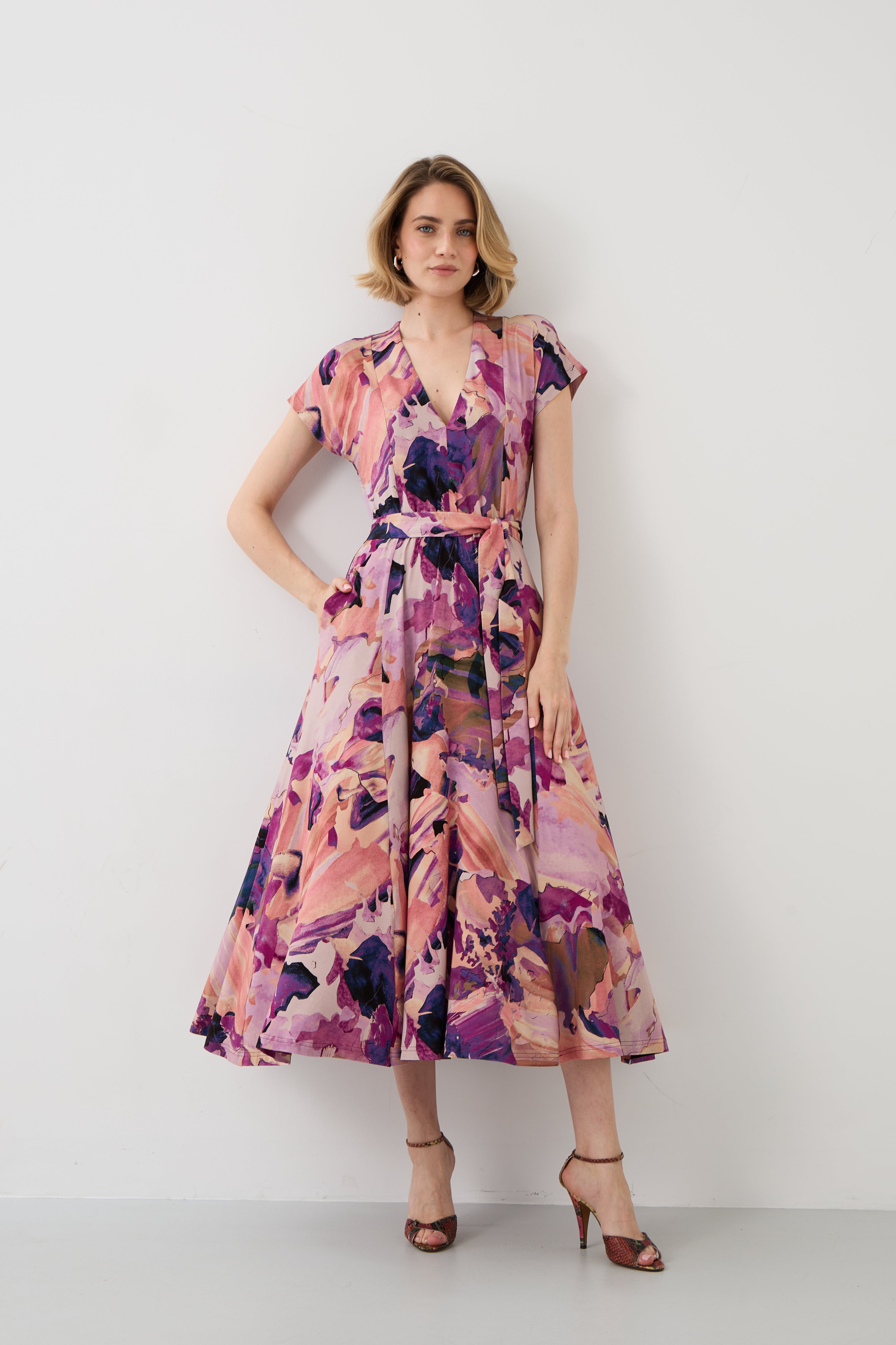 Dress TUSCANY Dreamworld pink & mauve print
