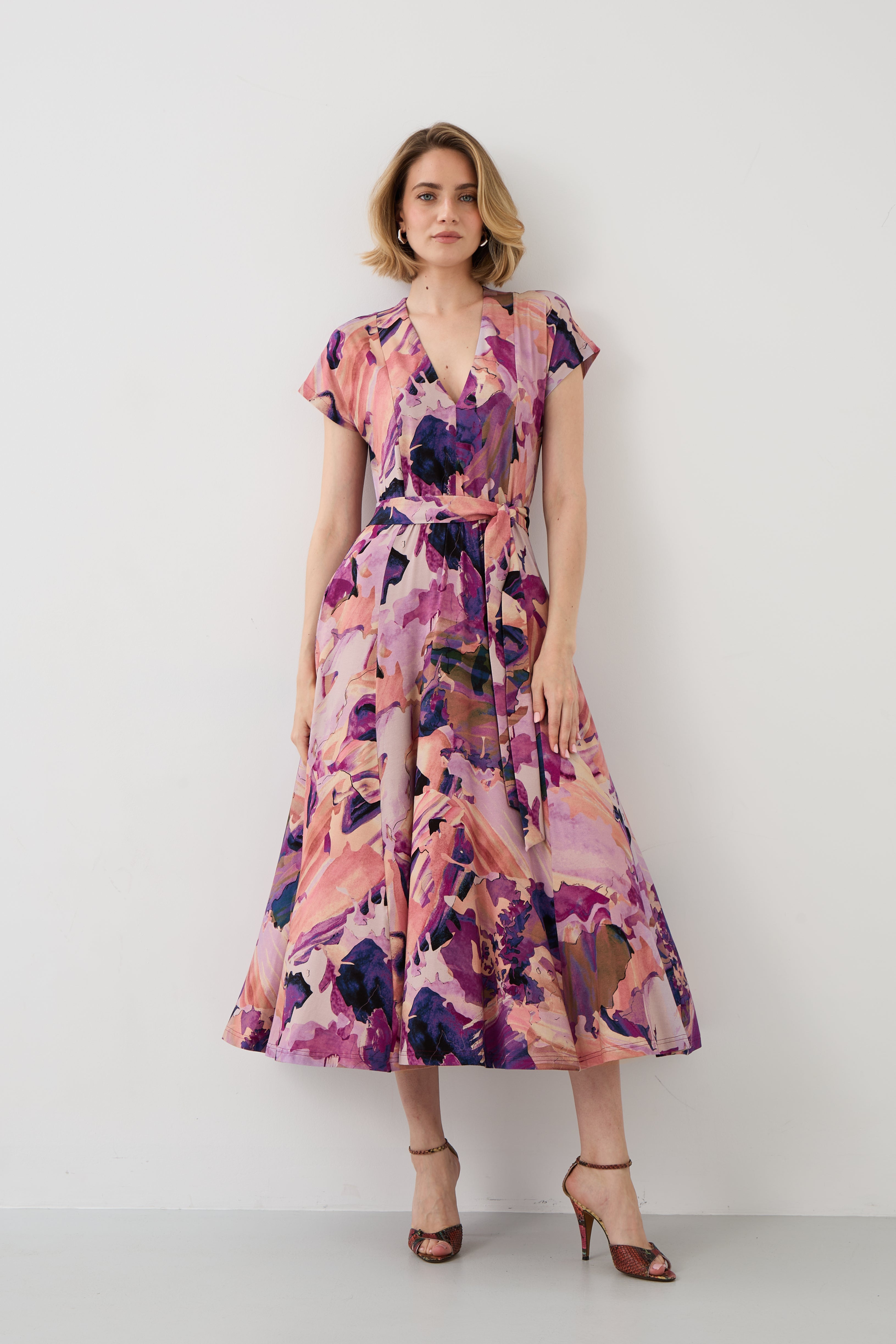Dress TUSCANY Dreamworld pink & mauve print