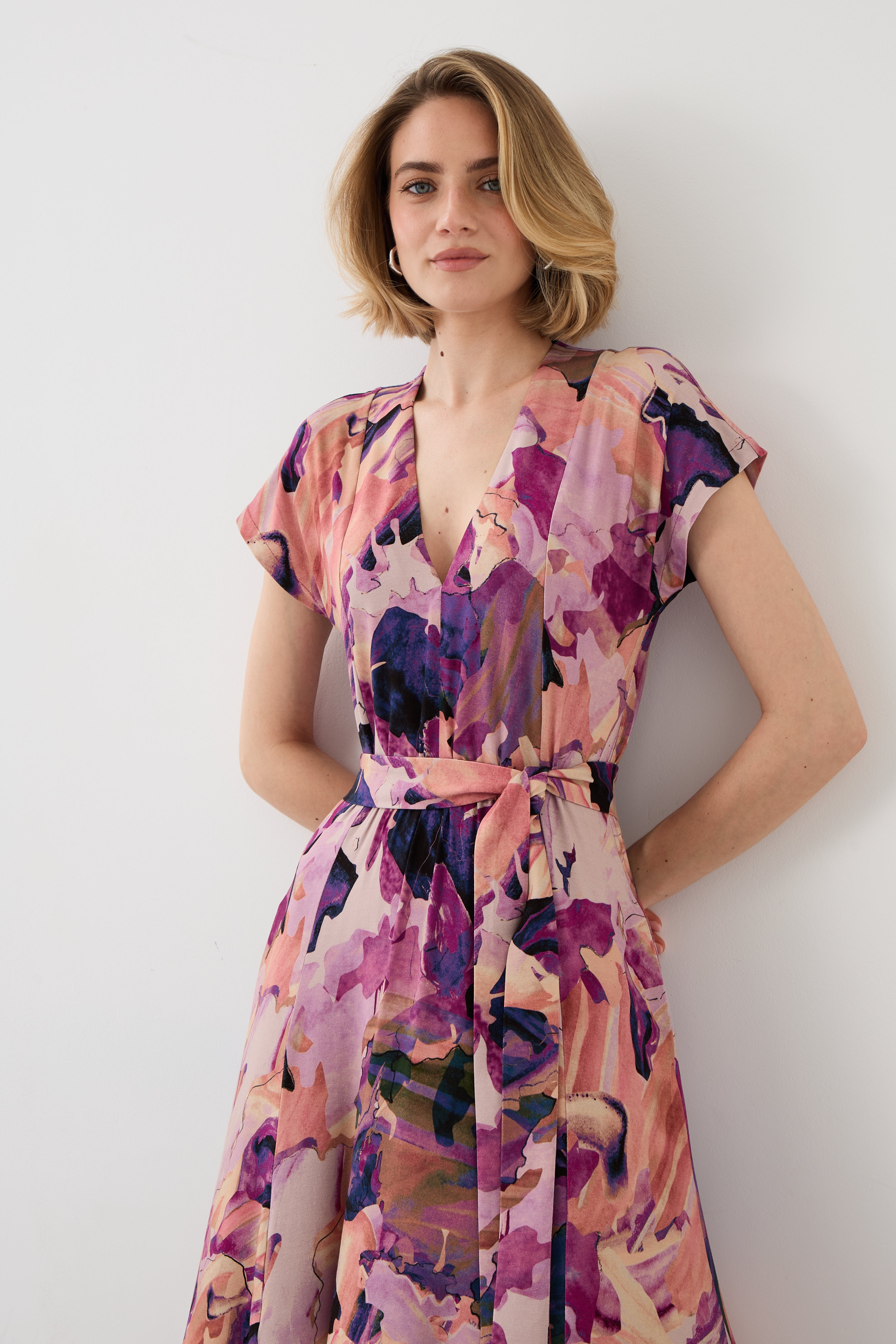 Dress TUSCANY Dreamworld pink & mauve print