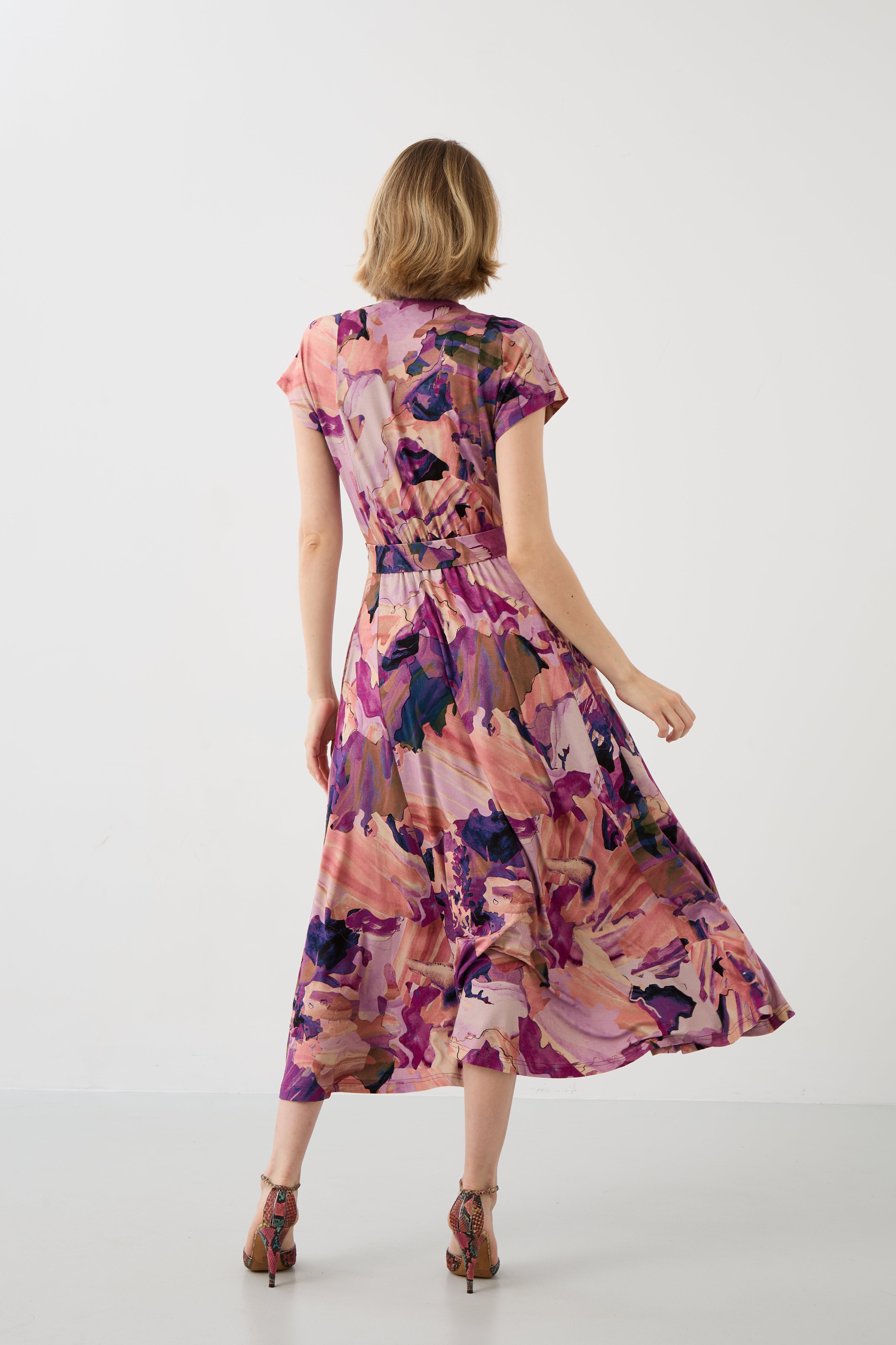 Dress TUSCANY Dreamworld pink & mauve print