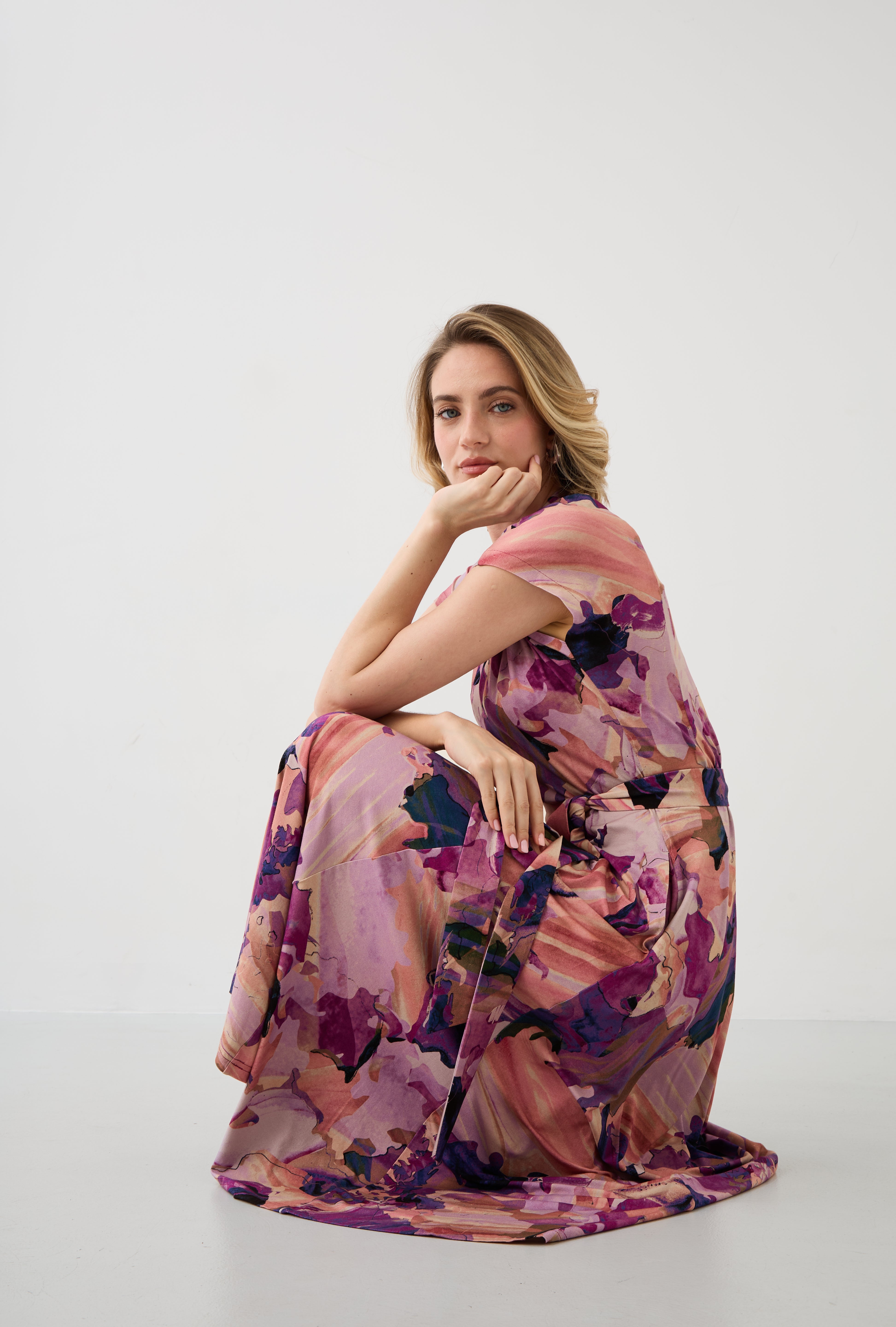 Dress TUSCANY Dreamworld pink & mauve print