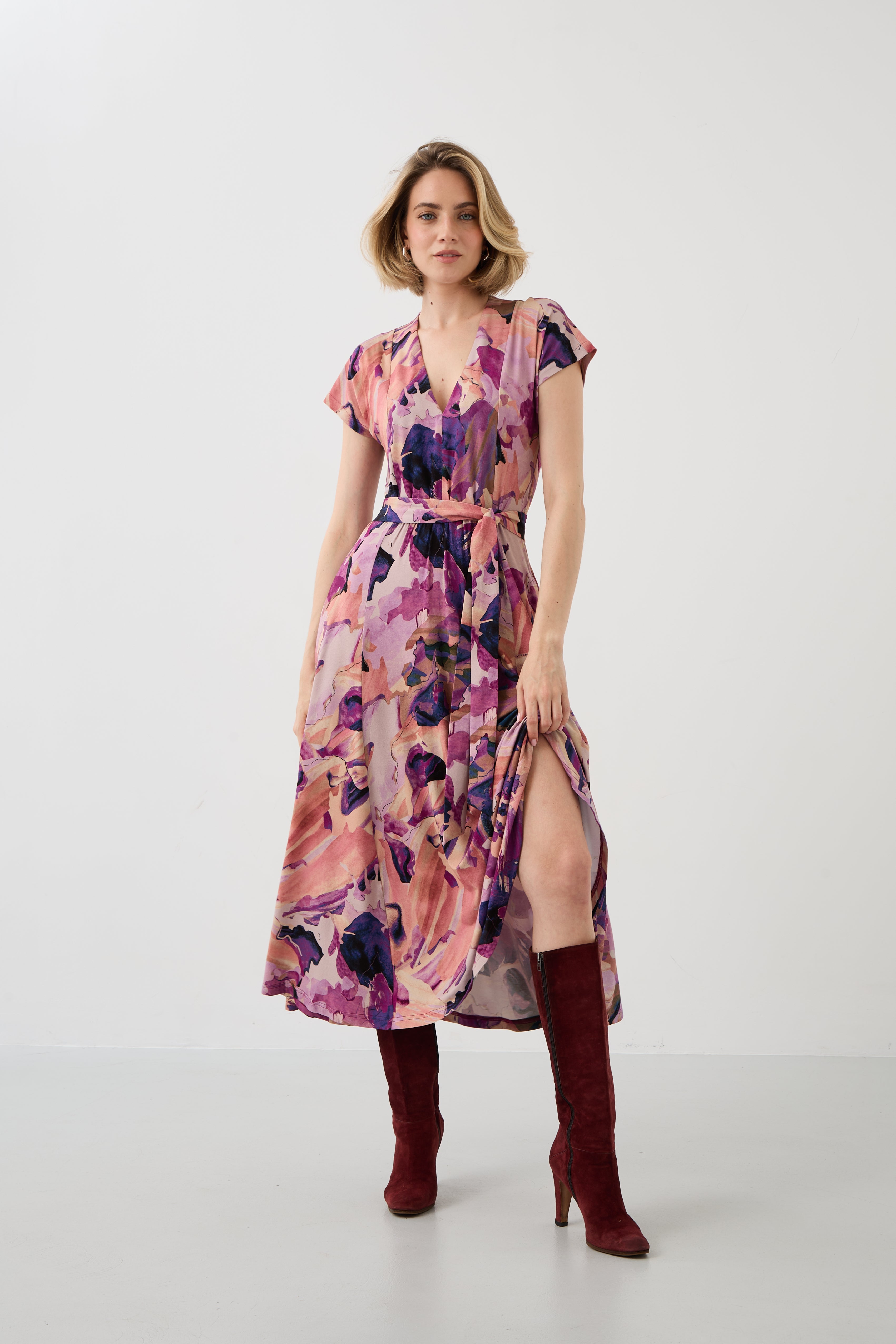 Dress TUSCANY Dreamworld pink & mauve print