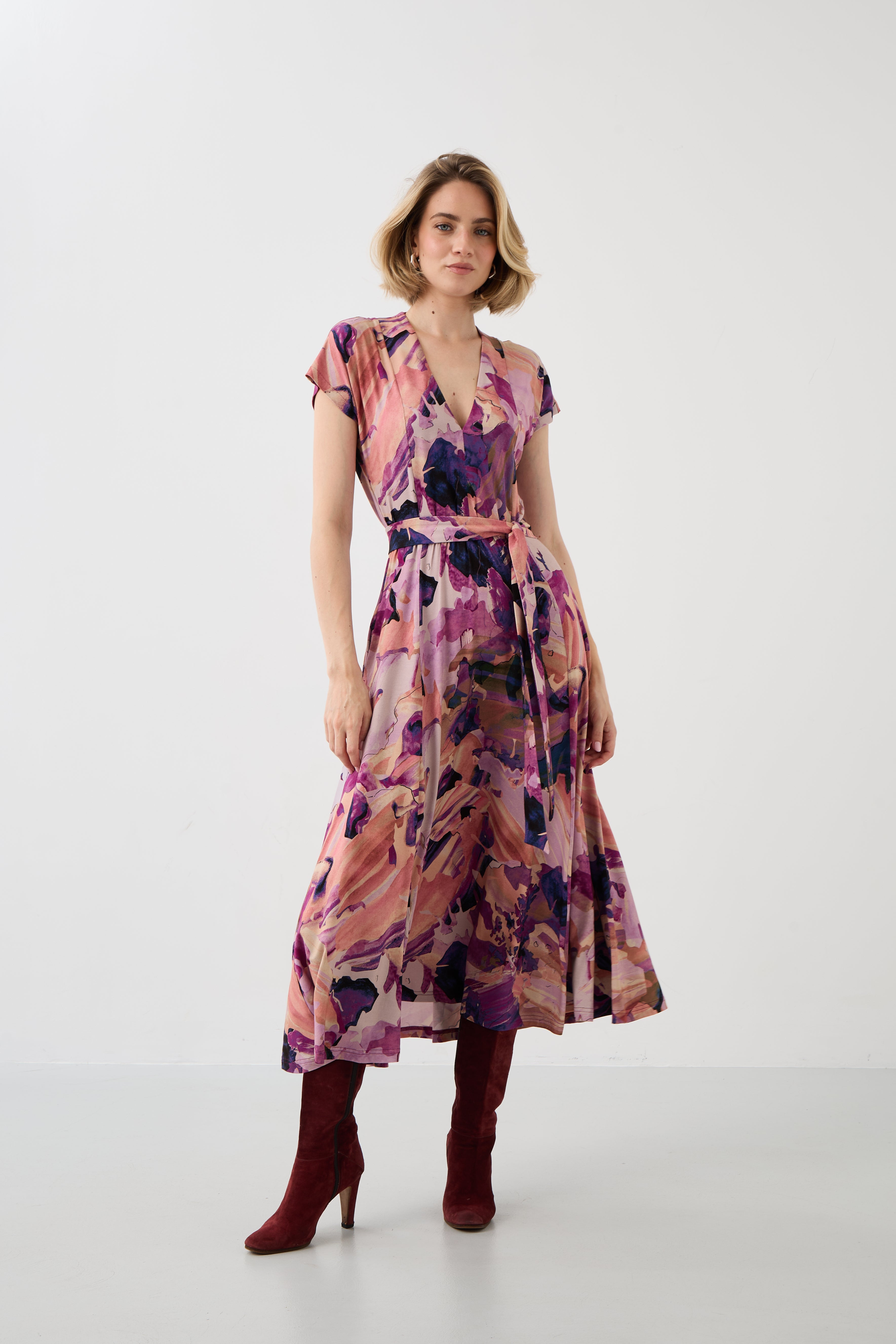Dress TUSCANY Dreamworld pink & mauve print