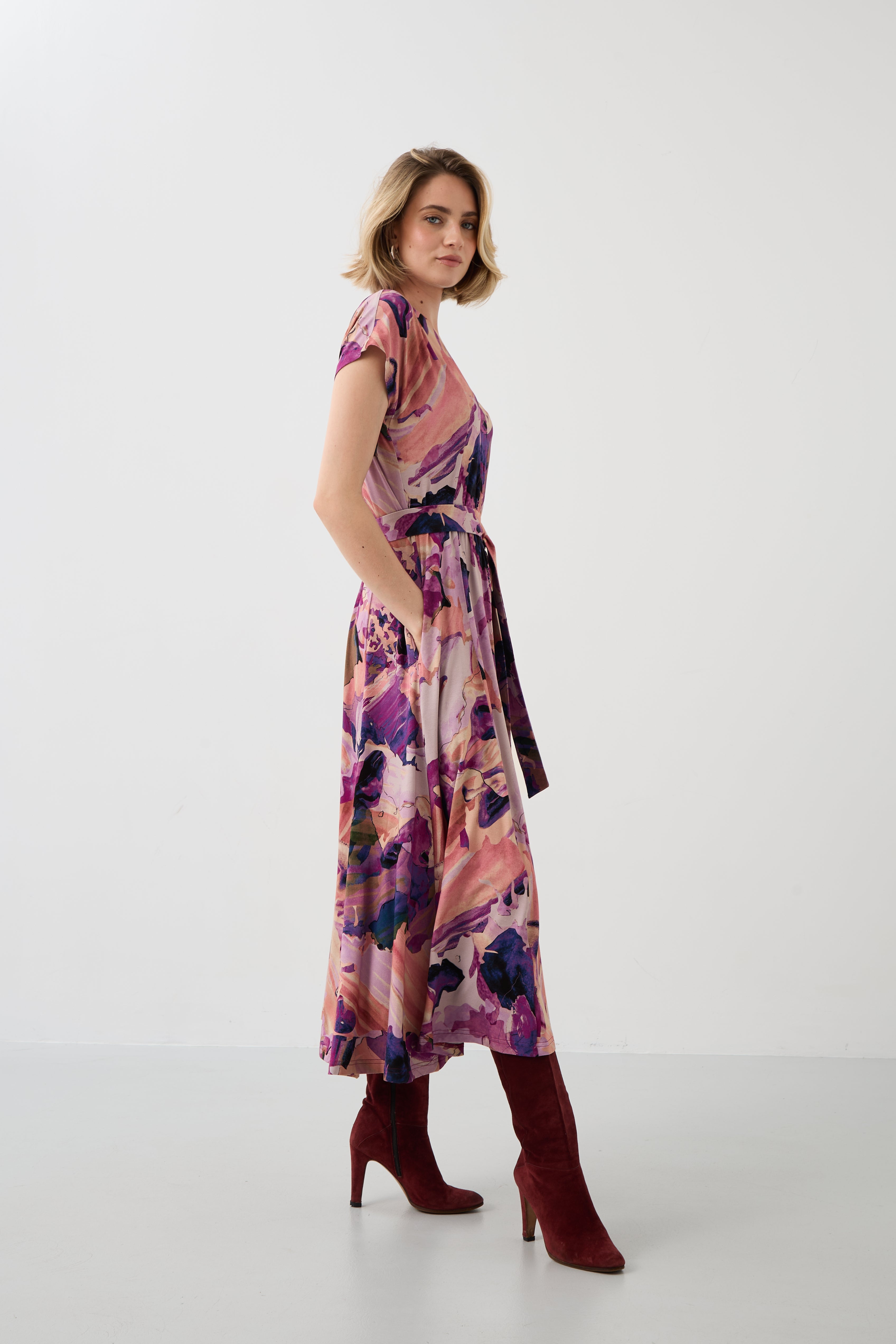Dress TUSCANY Dreamworld pink & mauve print