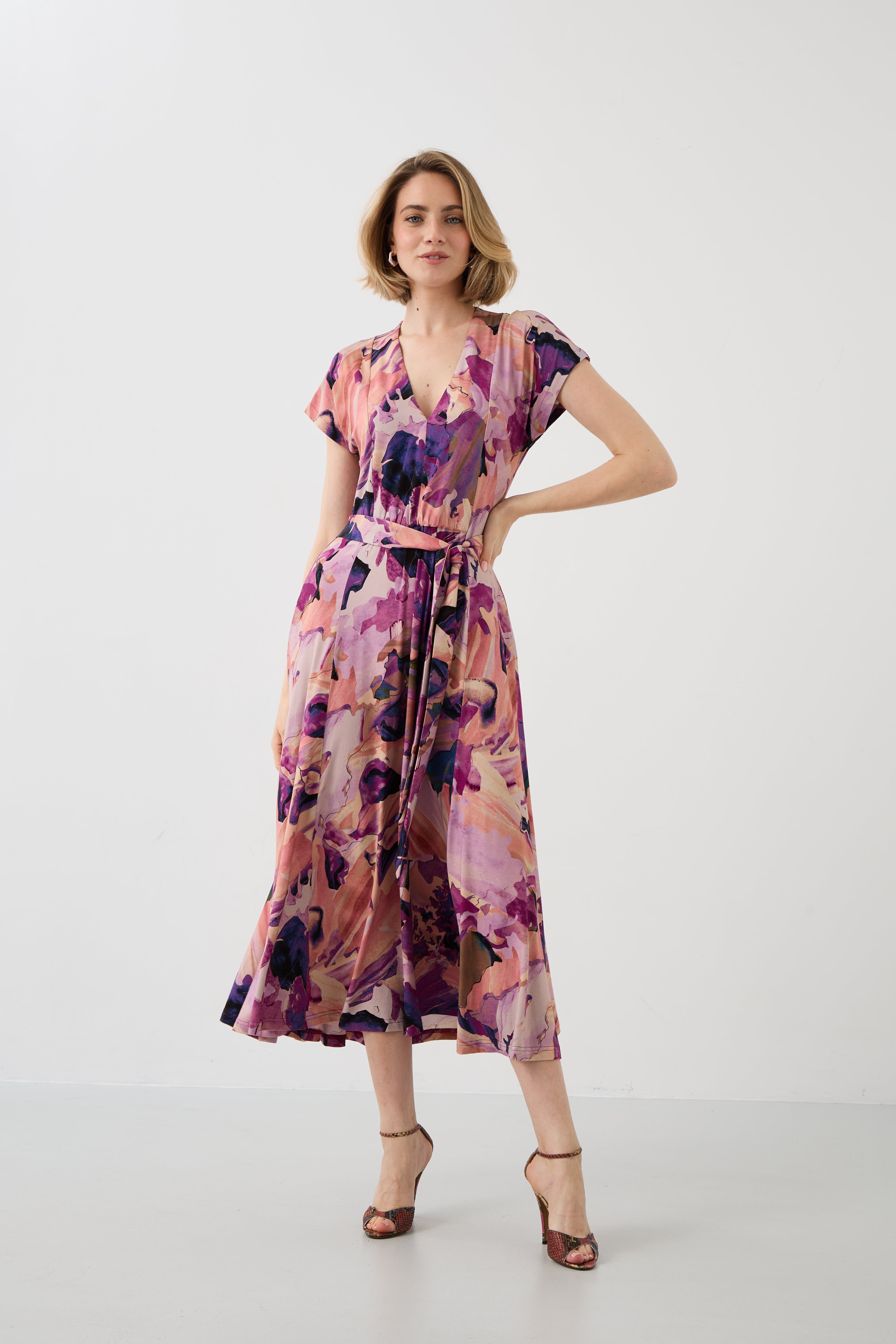 Dress TUSCANY Dreamworld pink & mauve print