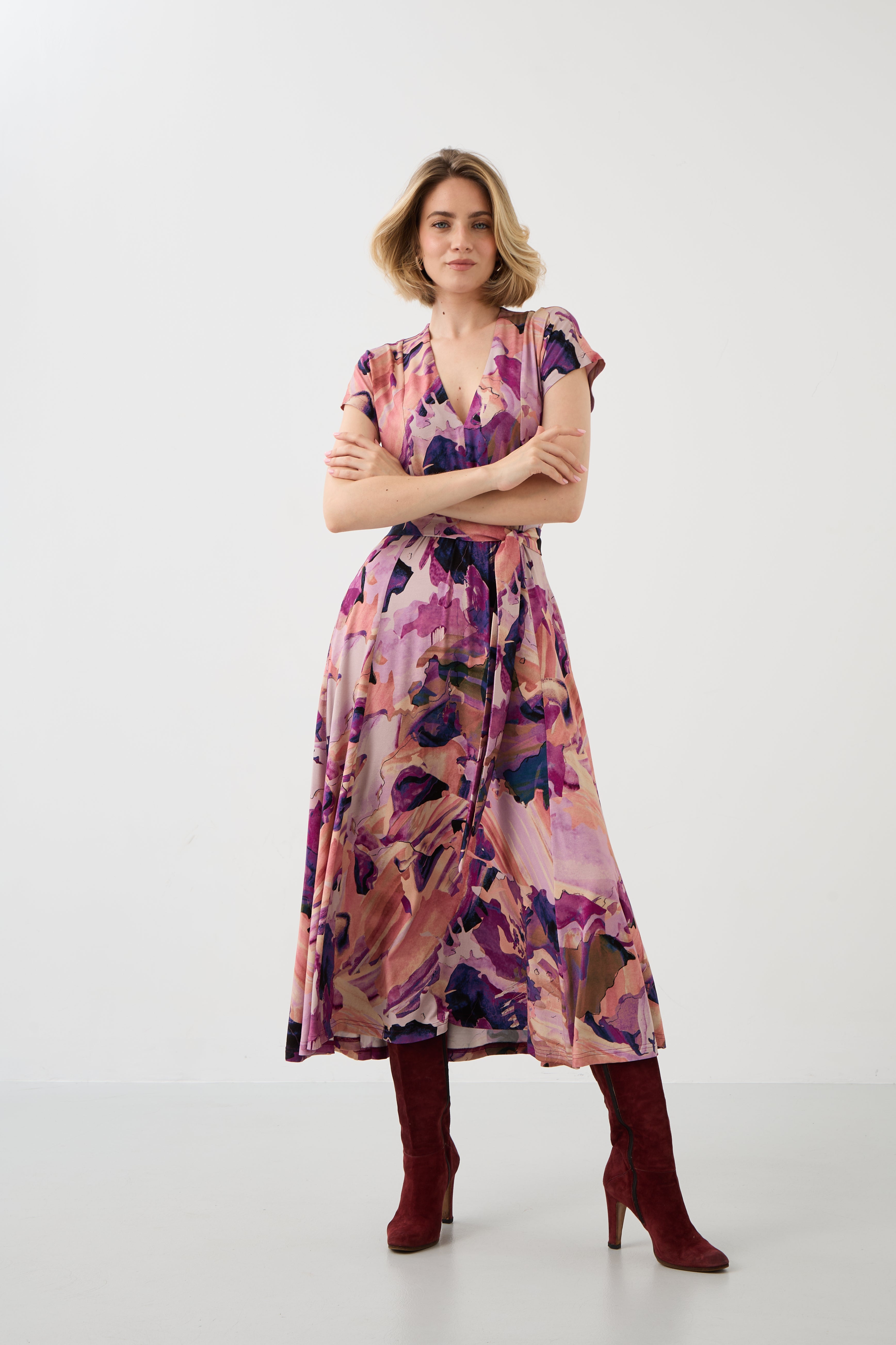 Dress TUSCANY Dreamworld pink & mauve print